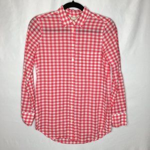 J. Crew gingham plaid button up shirt size XXS AE10
